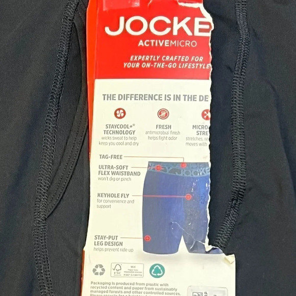 Men's ActiveMicro Midway Boxer Briefs Underwear Black in SIZE LARGE - 3 PAIRS - Picture 6 of 9